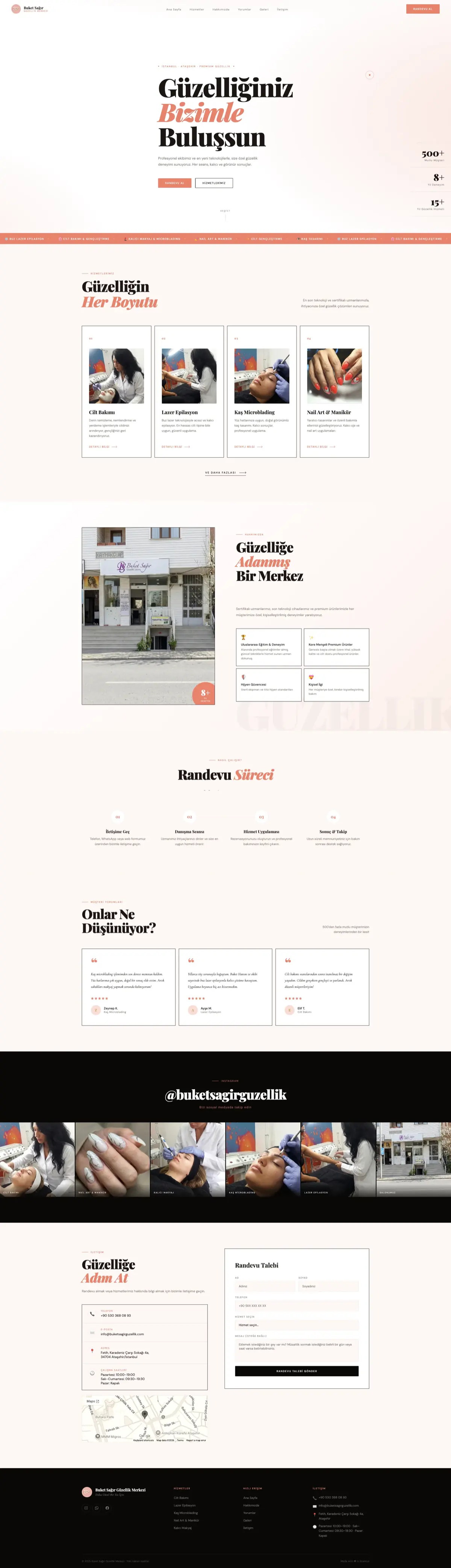 BŞ Güzellik Merkezi beauty studio website homepage